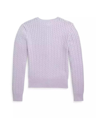 New Polo Ralph Lauren Button Up Cardigan Sweater Girls Purple - 5/6/6X/L/XL - Picture 2 of 2