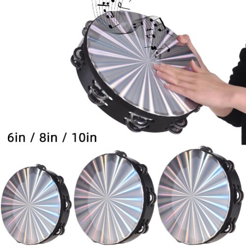 Drum Tambourine Dancing Hand Drum Handheld Lightweight Musical Instrument Party - Picture 8 of 13