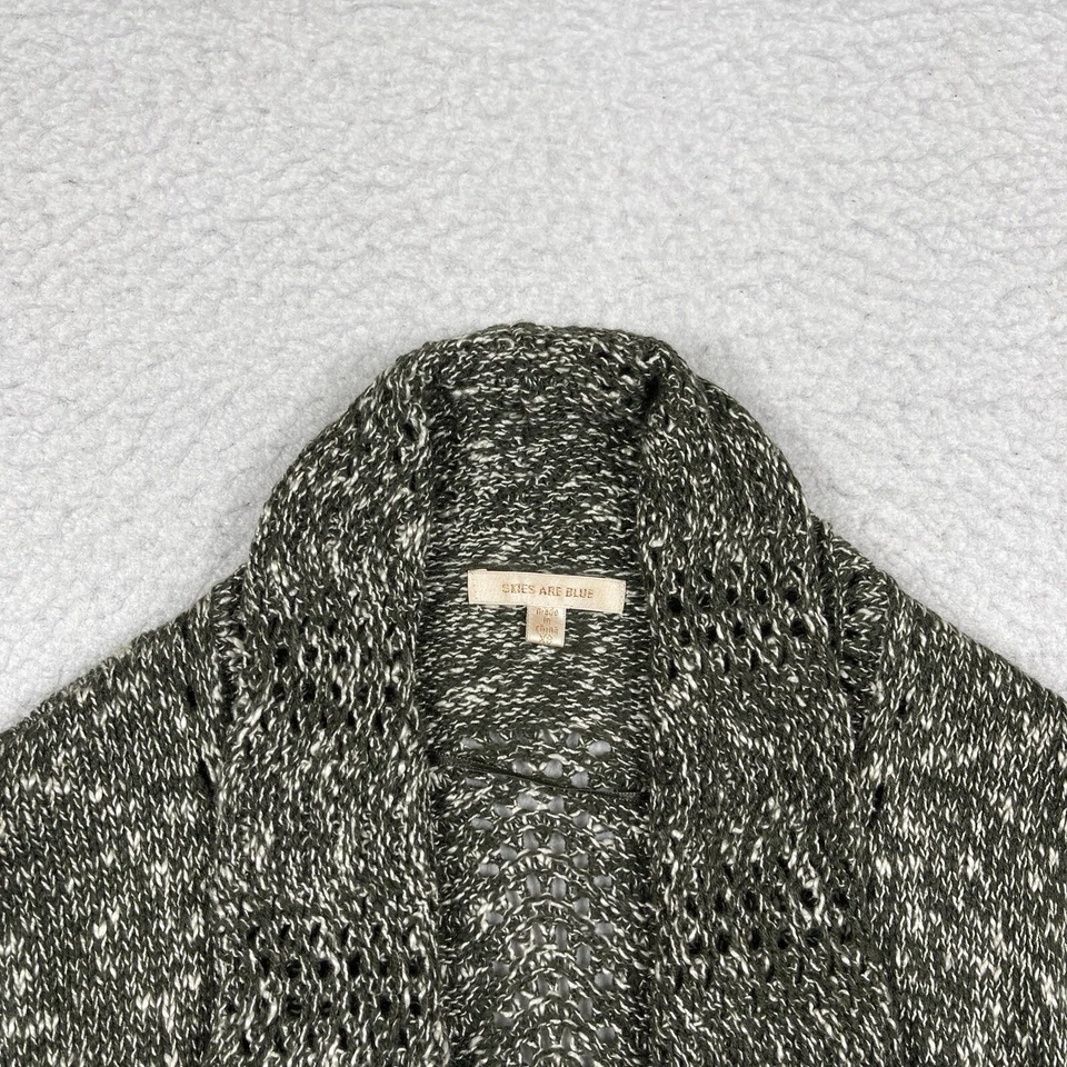 Небеса синий свитер женщин XS зеленый кардиган повседневный опрятный нейтральный бабушка - Изображение 4 из 4