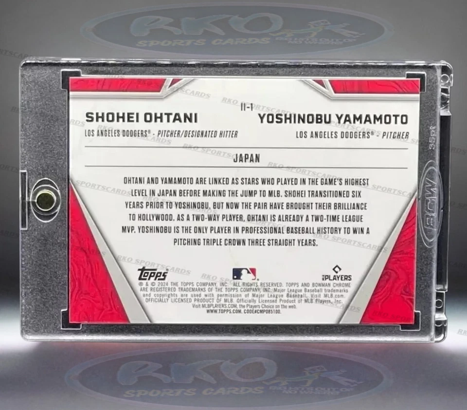 Shohei Ohtani Yoshinobu Yamamoto RARO NOVATO RC REFRACTOR INVERSIÓN SSP CROMO Foto 2 de 4