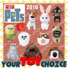 McDonald's 2016 SECRET LIFE OF PETS Movie Pet PLUSH Animal Dog YOUR Toy CHOICE
