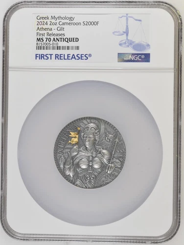 2024 Cameroon Athena Greek Mythology 2 oz Silver Coin NGC 70 FR