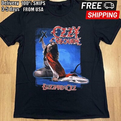New OZZY OSBOURNE UNISEX BLIZZARD OF OZZ tour shirt Black Gift Family NP378