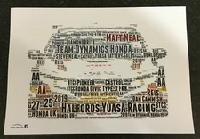 2019 BTCC Drivers ~ Turkington Neal Sutton Ingram Plato Goff Word Art~ A4 Poster