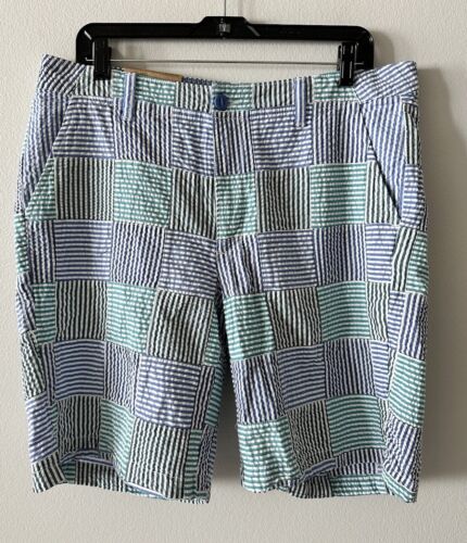 LL Bean Women’s Patchwork Shorts Madras Plaid Favorite Fit Chino 14 Seersucker
