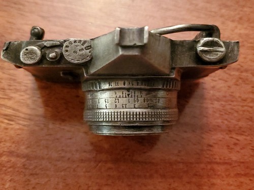 Hebilla de cinturón Bergamot Brass Works tono plateado vintage 1979 cámara fotografía - Imagen 3 de 8