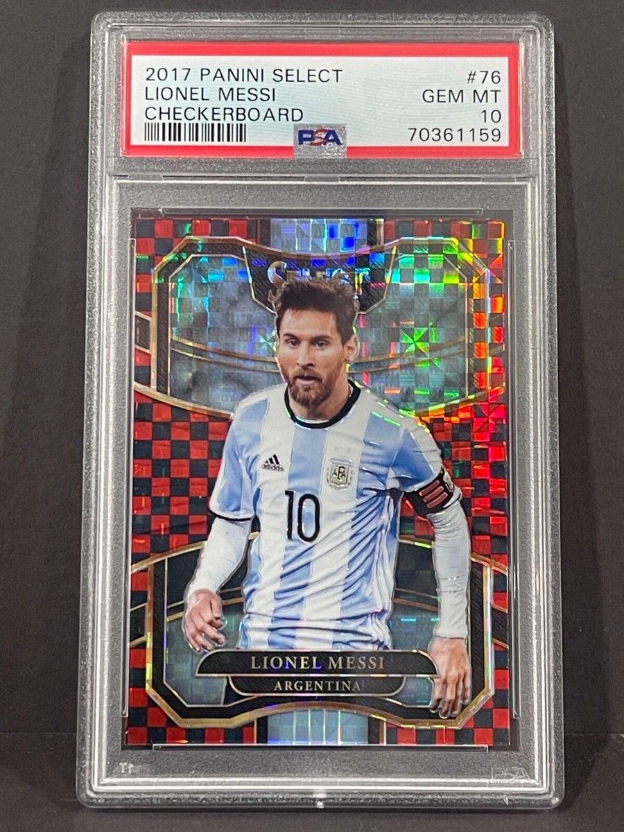 Lionel Messi 2017 Panini Select Soccer CHECKERBOARD PRIZM PSA 10 Argentina  GOAT