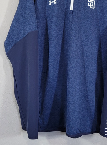 Under Armour San Diego Padres Storm Jacket Mens 3XL Blue 1/4 Zip Baseball - Picture 10 of 14
