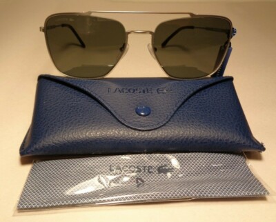 Lacoste L105SND Silver New Men's Aviator Sunglasses