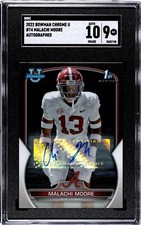 2022 Bowman Chrome U MALACHI MOORE ROOKIE AUTOGRAPH #74 Alabama Tide NY JETS