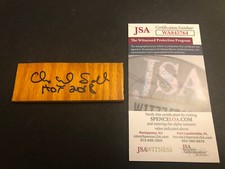 Charlie Scott HOF 2018 Autographed Boston Garden Parquet JSA Signed 3”x1.25” 764