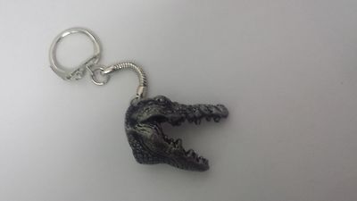Crocodile/Alligator Animal Pewter Effect 3D Emblem on a Snake Keyring