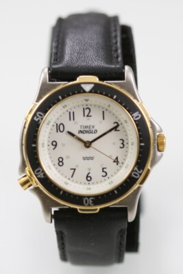 Timex Uhr Herren Silber Gold Edelstahl WR Schwarz Leder Licht Weiß Quarz
