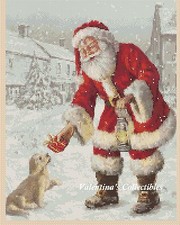 Santa Claus and Puppy Counted Cross Stitch Chart No.4-358 