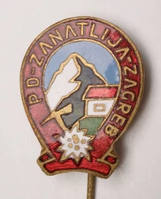 🔴CROATIA Mountaineering Club ZANATLIJA Zagreb vintage enameled pin badge  KASUN