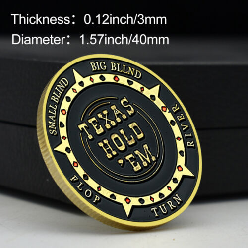 Tarjeta de póquer Texas Hold'em Lasvegas-guardián moneda ficha de oro medalla conmemorativa de la suerte - Imagen 3 de 12
