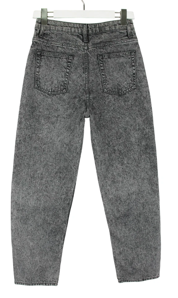 SANDRO Jeans Femme (EU) 38 Coupe Lâche Fermeture Éclair Effet Dégradé Denim Gris - Photo 2/4