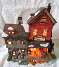 Vintage Santa's Workbench Collection "Ludgate Hill Mill" Lighted Porcelain Build