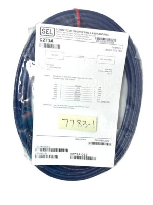 New Schweitzer Engineering C273A-022 Data Cable 22ft DB9-DB9 Male SEL 22' 22 AWG