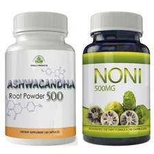 Ashwagandha Root Immune Health Supplement & Noni Fruit Weight Loss Diet Pills