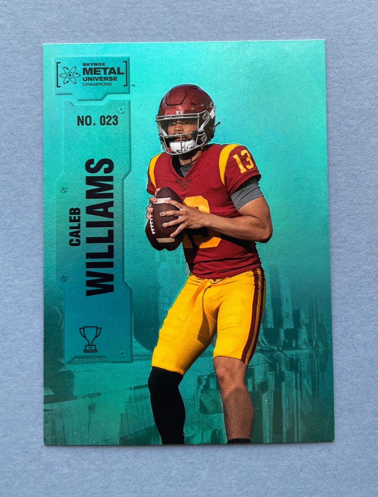 2022 Skybox Metal Universe Champions Caleb Williams Aqua #023 Rookie RC USC