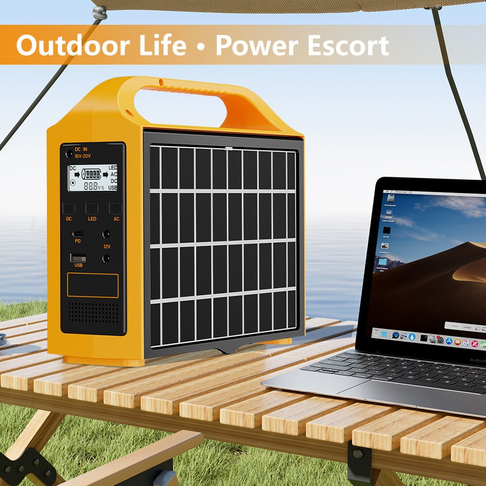 100W Portable Power Station LiFePO4 Battery Charger Solar Panel AC DC ...
