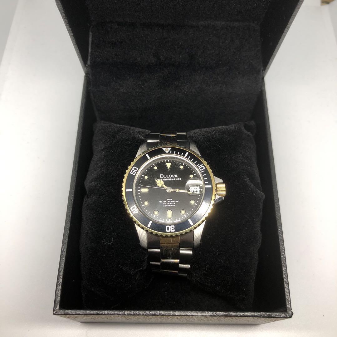 BULOVA OCEANOGRAPHER 25 JEWELS COMBI BLACK & SILVER 80s BULOVA OCEANOGRAPHER 25 JEWELS COMBI BLACK & SILVER 80s