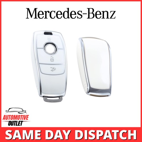 TPU REMOTE KEY FOB COVER CASE WHITE FOR MERCEDES A C E S GLC GLE GLS CLA CLASS