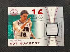 2003-04 Flair Final Edition #HN-PG Pau Gasol Hot Numbers Jersey Patch Red /17l