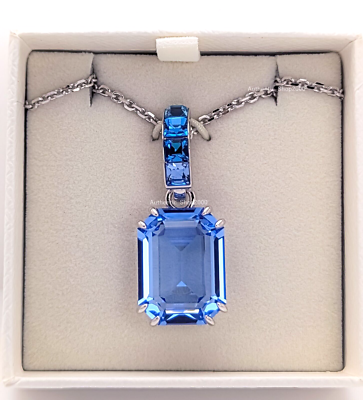 ネックレス・ペンダント SWAROVSKI Millenia Blue Rhodium Long Necklace 5696518 New 100% Authentic SWAROVSKI Blue Crystal Millenia Pendant