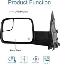 Pair Tow Mirrors Power Heated Led Signals Fits For Dodge Ram 1500 2500 3500