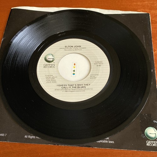 Elton John "I Guess That's Why They Call It The Blues" 45 7” Tested PS - Picture 5 of 6