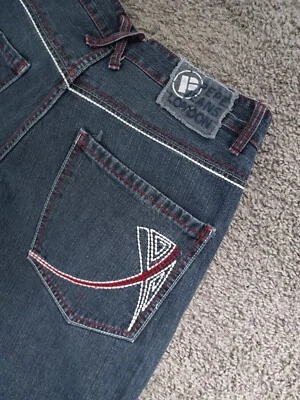 Vtg 90s Pepe Jeans London Denim Embroidered Baggy Jean Shorts Men's Size 34 Y2K - Image 1 of 4