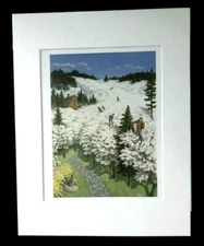 "Spring Skiing" by Rob Gonsalves 11 x 14 Matted Print