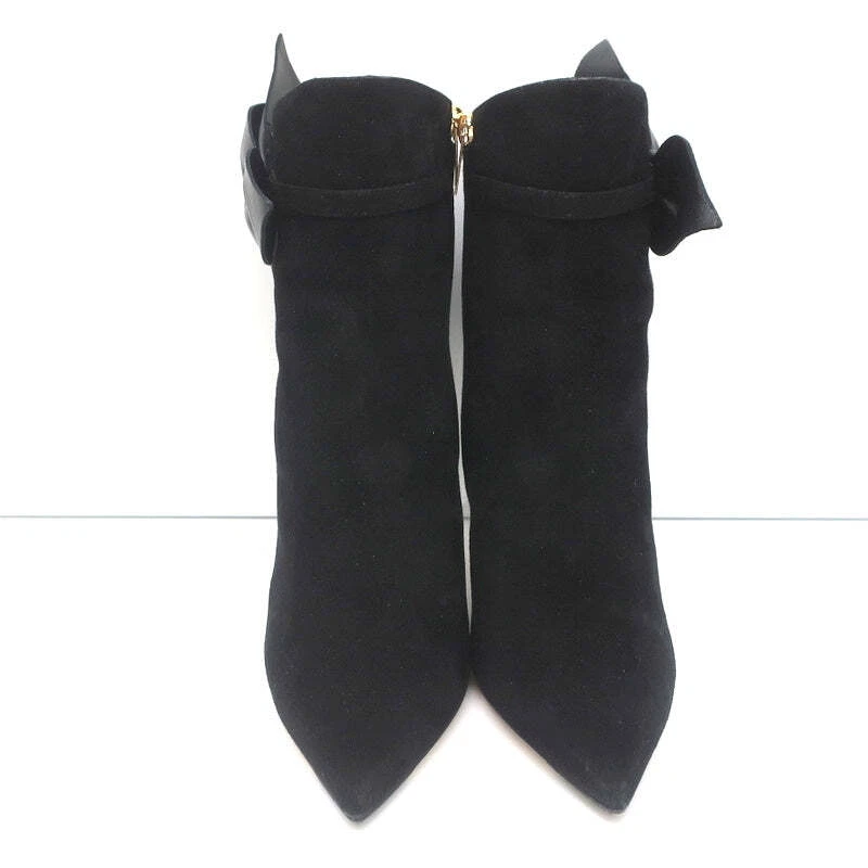 Jimmy Choo Kassidy Botines con Lazo Negro Gamuza Talla 39 Punta Tacón Alto Foto 3 de 4