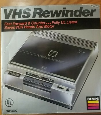 Brand New In Plastic+box Gemini Automatic VHS Rewinder / Fast Forward  RW3500