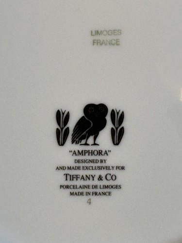 Tiffany & Co. Amphore 5 teiliges Porzellan Gedeck Porzellan Limoges France N.O.S - Bild 6 von 12