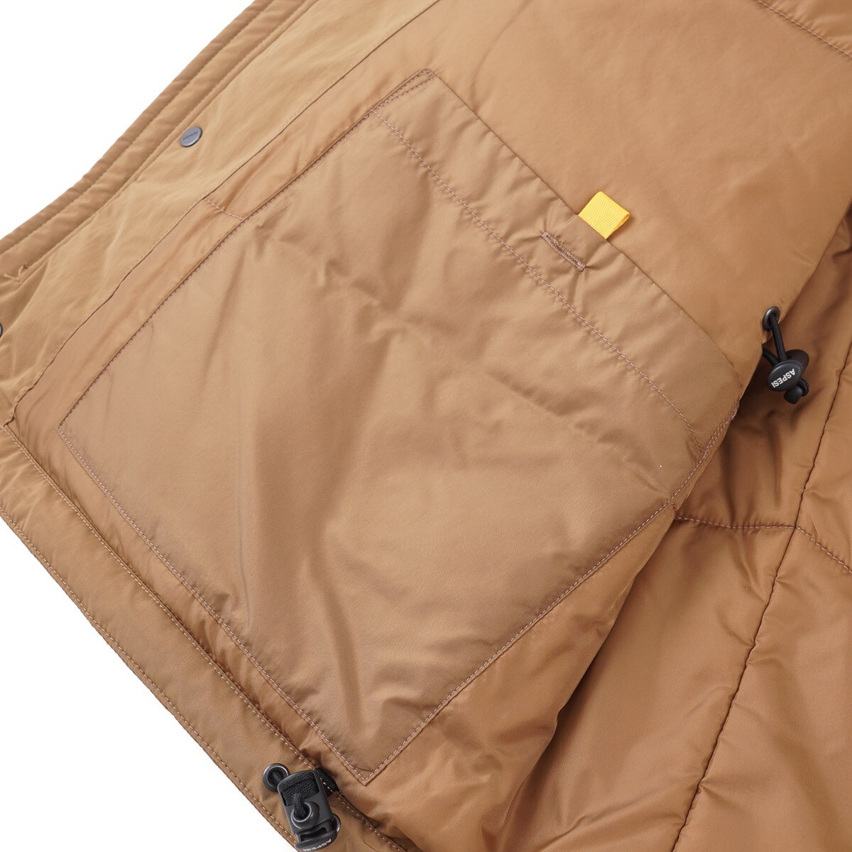 Aspesi 'Minifield' Camel Tan Vento Nylon Field Jacket with Hood L