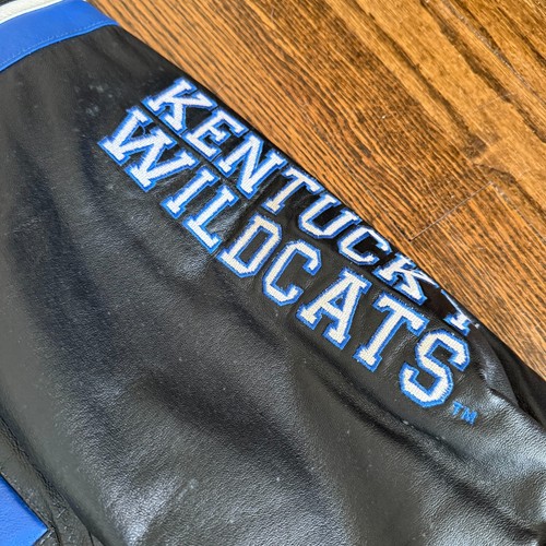 Vintage 90s Men's 3XL Leather Bomber Jacket University Of Kentucky Wildcats UK - Picture 4 of 6