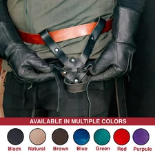 Medieval Ambidextrous Sword Frog Durable Leather Axe Holder for LARP & SCA