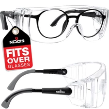 NoCry Safety Glasses Over Eyeglasses — Fog and Scratch-Resistant Over Glasses...