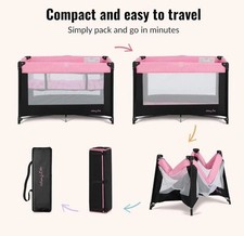 Travel-Friendly Zazzy Playpen with Bassinet - Quick Folding Lightweight