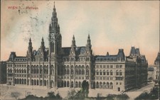 Austria Vienna Wien Rathaus Stutt,New York Original Vintage Postcard