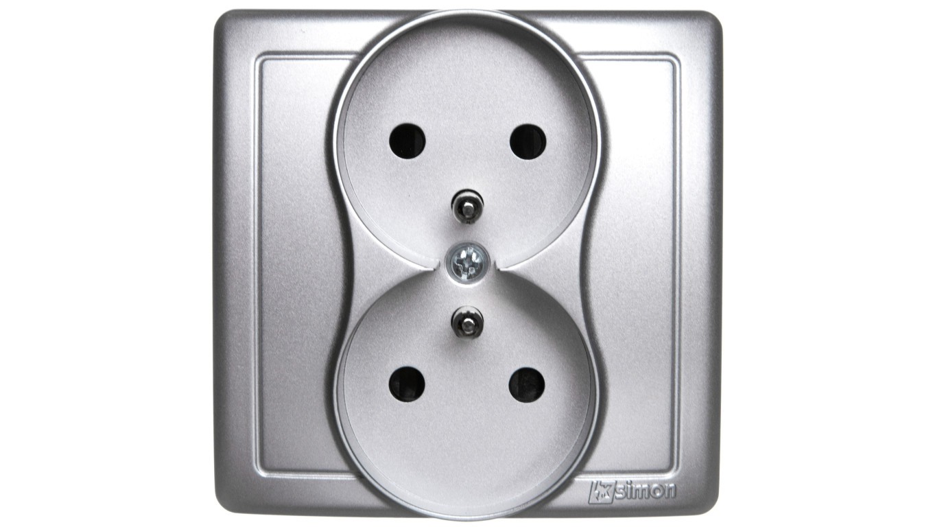 Presa doppia con messa a terra Simon Basic BMGZ2Z/43