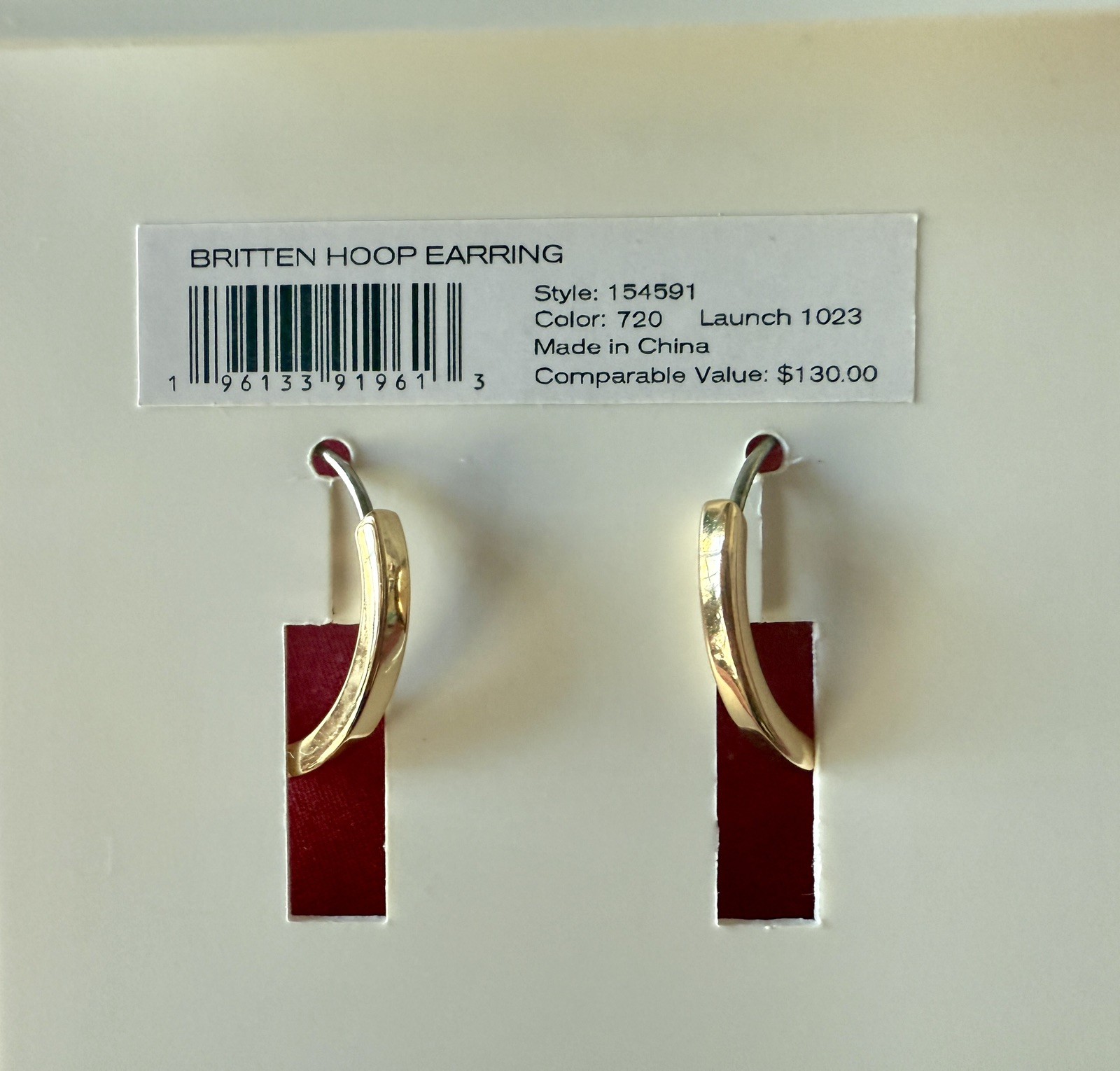 Tory Burch Britten Tory Gold Hoop Earrings New With Tags thumbnail 6