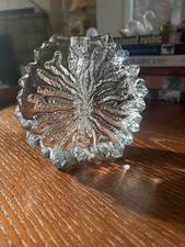 Vintage Hadeland Glassverk Candle Holder by WillyJohansson, Crystal Ice Glass