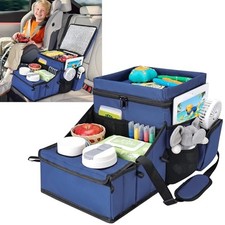 Car Seat Organizer, Backseat Car Organizer with Cup Holders for Kids Navy Blue