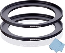 67mm to 82mm Step Up Ring Adapter for Camera Lens Filters 2 Pack