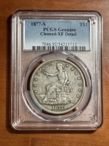 1877 S Trade Dollar PCGS XF Details SILVER