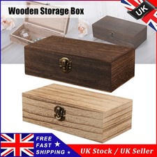Wooden Natural Finish Keepsake Chest Storage Boxes With Hinged Lid/Locking Clasp